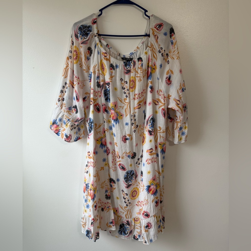 Zac & Rachel White Floral Long Sleeve Dress